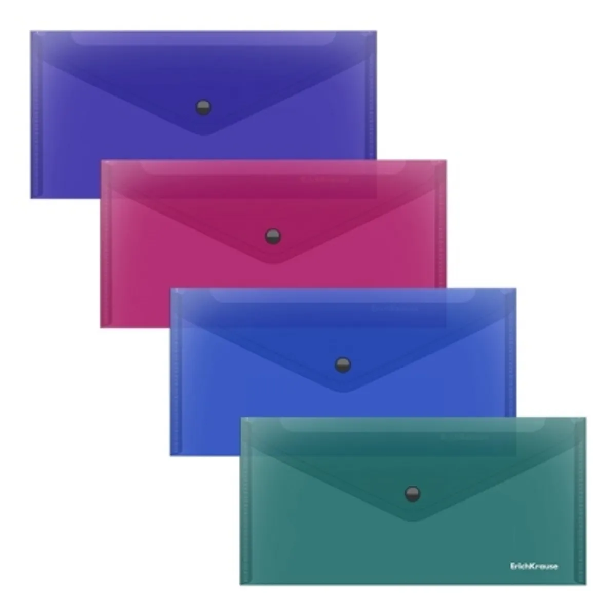 Папка с копче ErichKrause® Glossy Vivid, Travel, полупрозрачна, микс