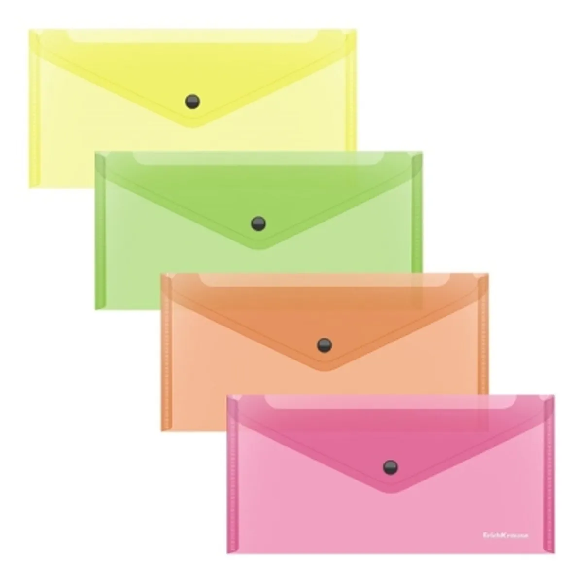 Папка с копче ErichKrause® Glossy Neon, Travel, полупрозрачна, микс, снимка 1