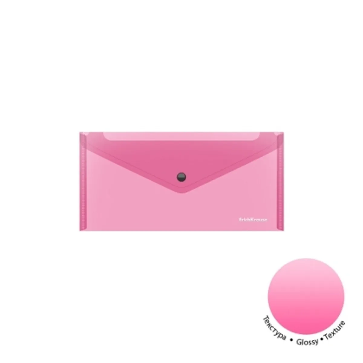 Папка с копче ErichKrause® Glossy Neon, Travel, полупрозрачна, микс, снимка 2