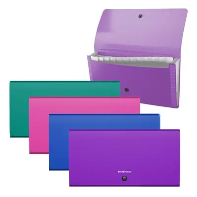 Корица на „Папка с копче ErichKrause® Matt Vivid, Check size с 12 джоба, микс“