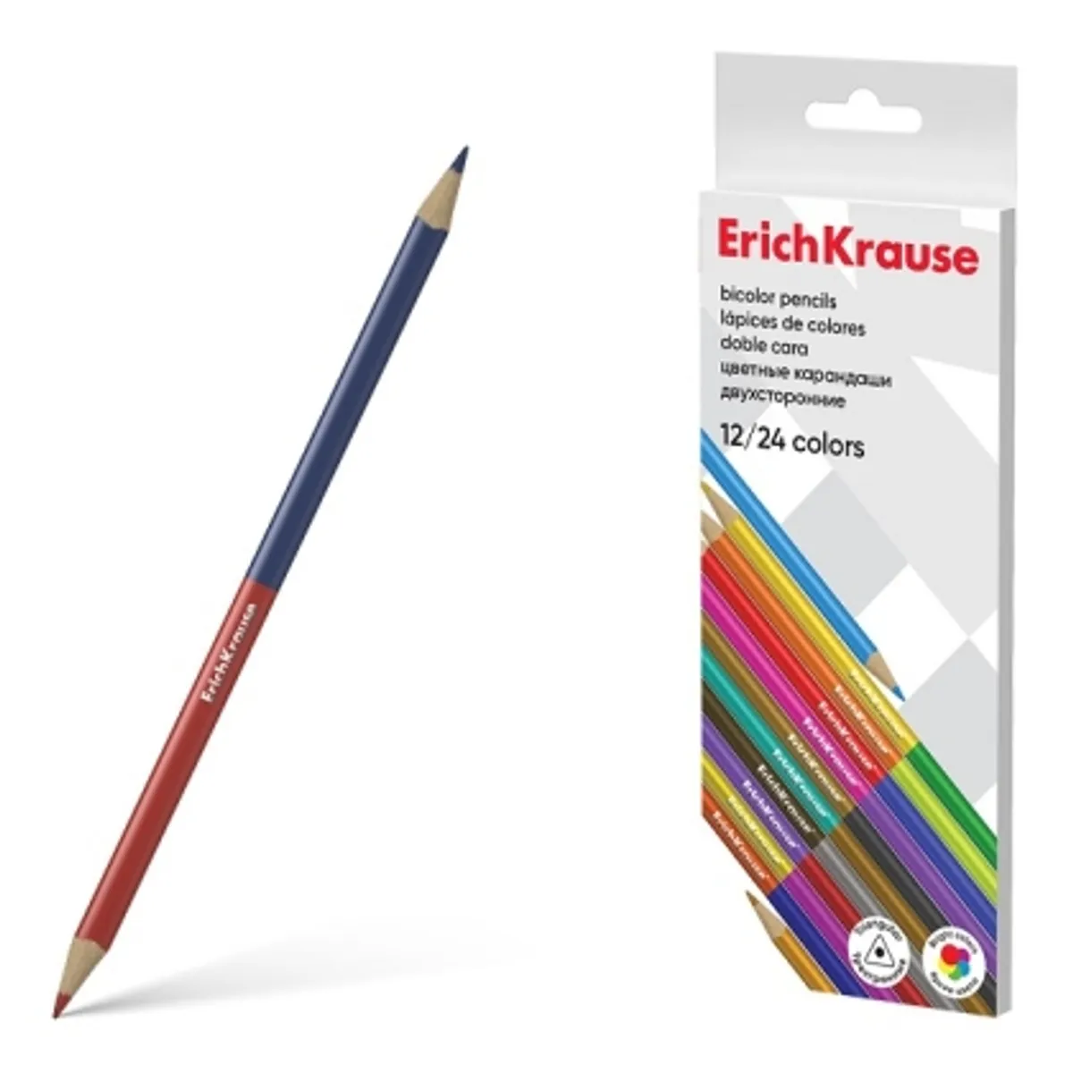 Комплект цветни моливи ErichKrause® 12 бр. двуцветни