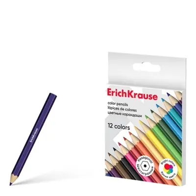 Корица на „Комплект цветни моливи ErichKrause® 12 цвята, къси, шестоъгълни“