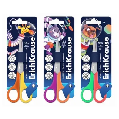 Корица на „Ножица за левичари ErichKrause® FunCut Space Animals, 12.5 cm, микс (блистер 1 бр.)“