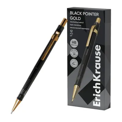 Корица на „Автоматичен молив ErichKrause® Black Pointer Gold 0.5 мм, НВ (в кутия 12 бр.)"