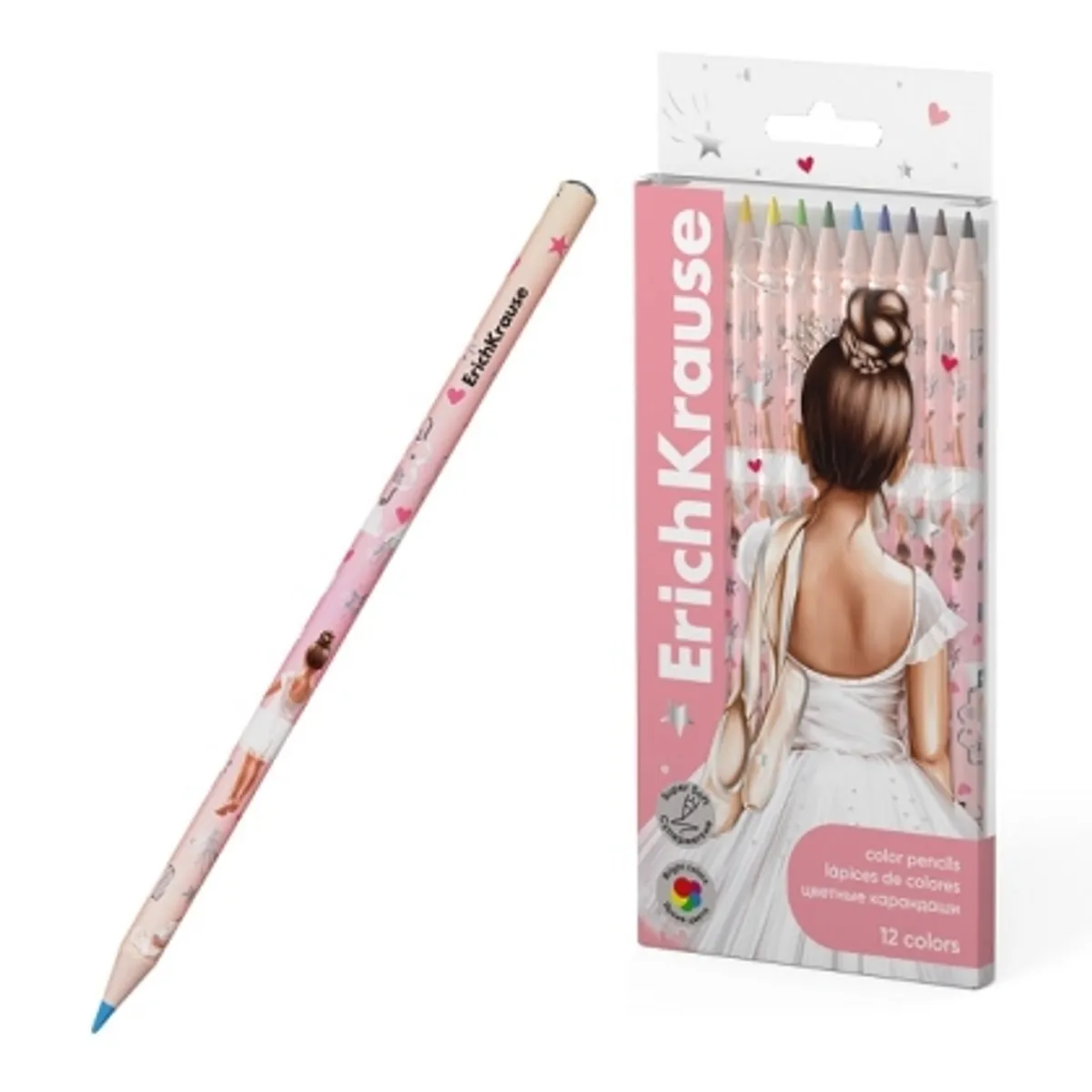 Цветни моливи ErichKrause® Pointes, кръгли,12 цвята