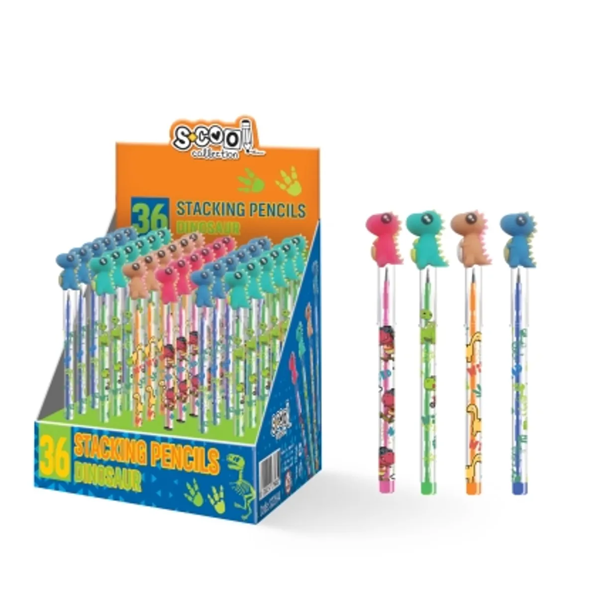 Секторен молив SCOOL® DINOSAUR, 2.0mm (в дисплей 36 бр.)