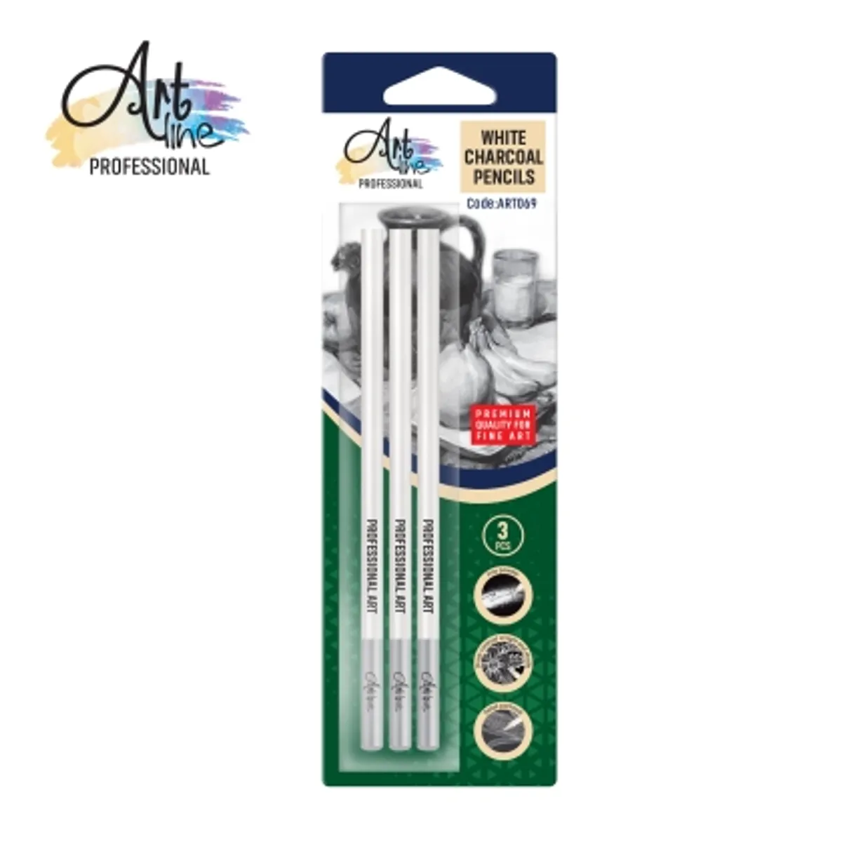 Молив бял “Креда” SCOOL® Artline - 3 броя в блистер