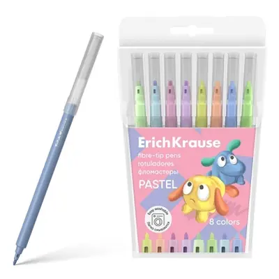 Корица на „Флумастери ErichKrause® Jolly Friends Pastel Easy Washable, 8 цвята“