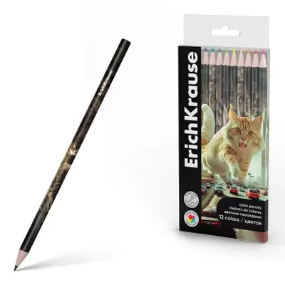 Корица на „Цветни моливи ErichKrause® Big City Cats 12 цвята, 3 мм графит“