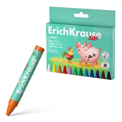 Корица на „Восъчни пастели ErichKrause® Baby Jumbo, кръгли, 11 мм, 12 цвята"