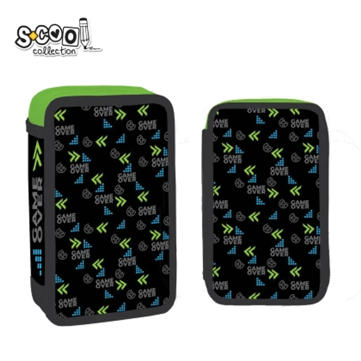 Несесер с 2 ципа SCOOL® GAME OVER 29 части — снимка 1