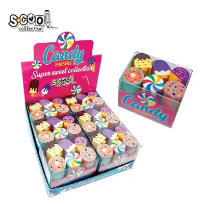 Корица на „Цветна гума SCOOL “CANDY” – комплект от 6 броя гуми“