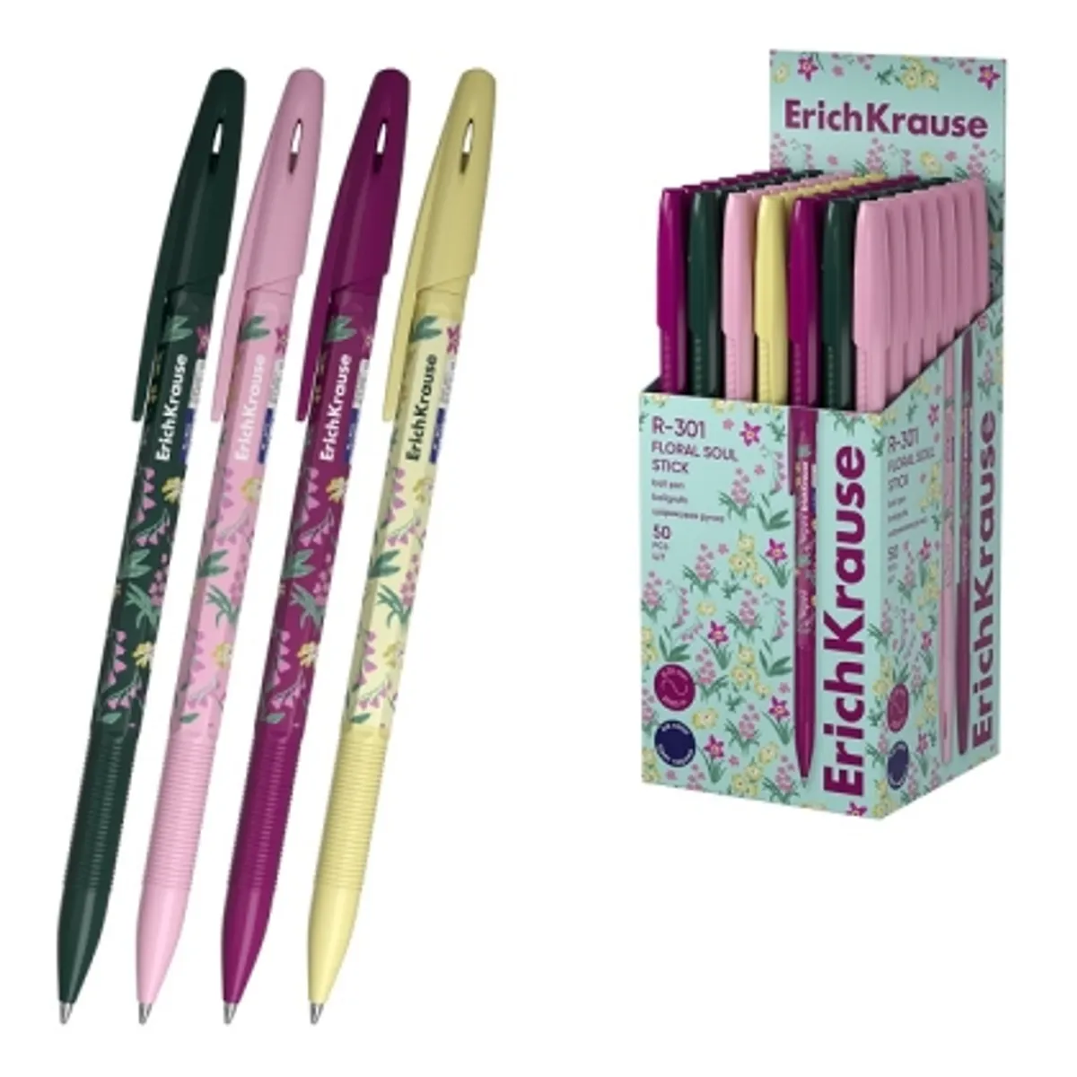 Химикалка ErichKrause® R-301 Stick Floral Soul 0.7мм