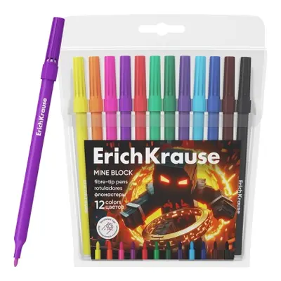 Корица на „Флумастери ErichKrause® Mine Block, Washable, 12 цвята"