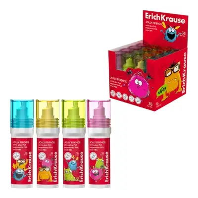Корица на „Бяло PVA лепило ErichKrause® Jolly Friends, 35 мл, асорти"