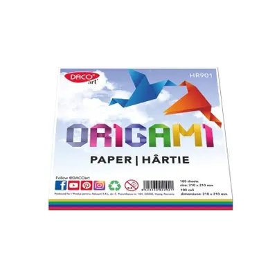 Корица на „Хартия за оригами 21x21 см 100 броя листа Daco"