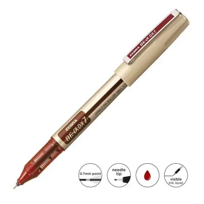 Корица на „Ролер Zebra BE-DX7 с връх на игла, 0.7 mm, червен"