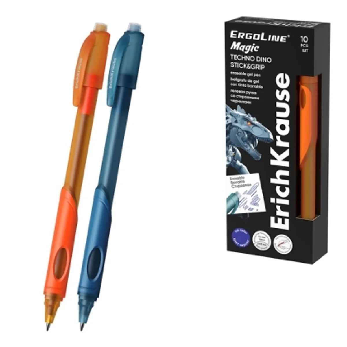 Изтриваема гел химикалка ErichKrause ErgoLine® Techno Dino 0.5mm