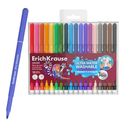 Корица на „Флумастери ErichKrause® Safari Ultra Washable, 18 цвята"