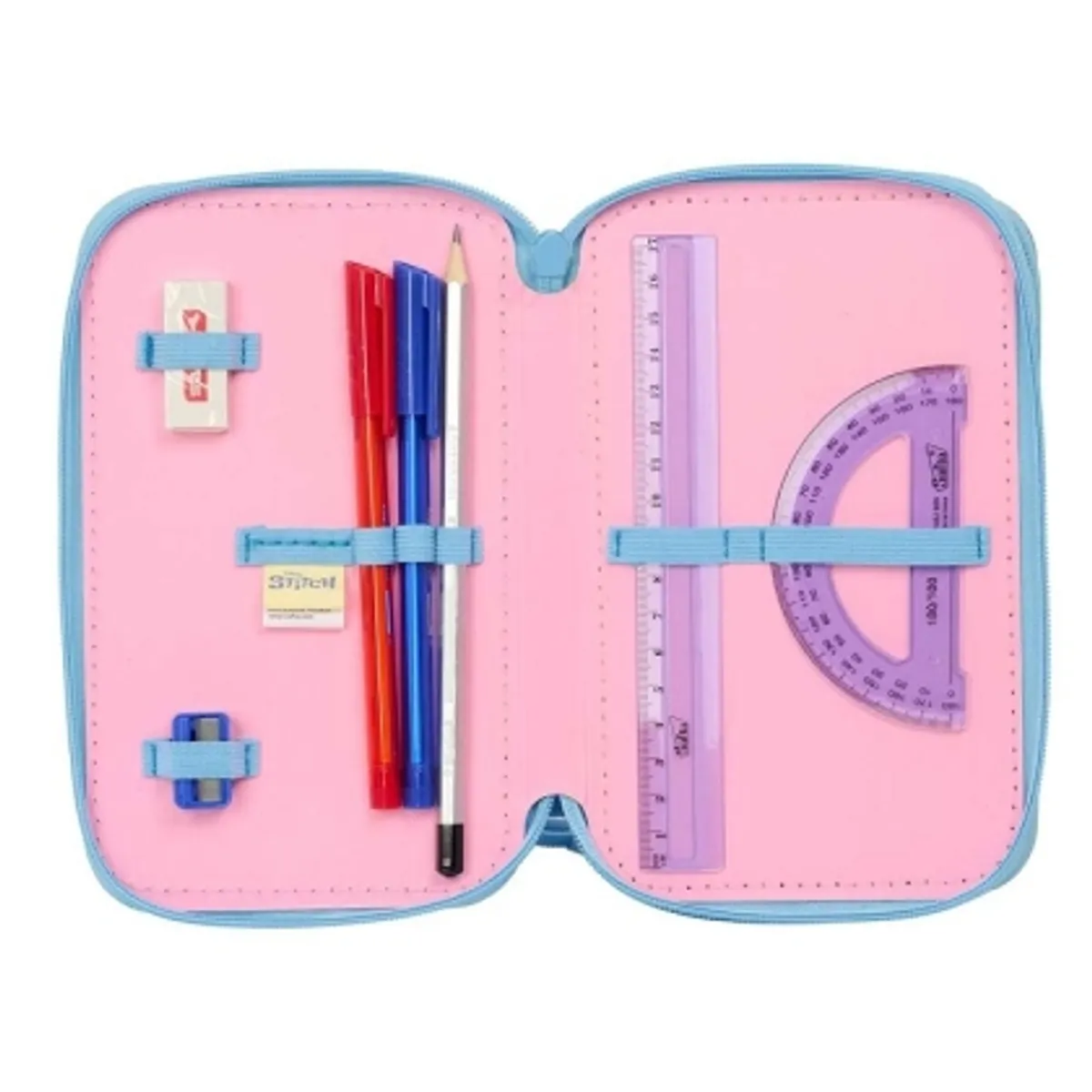 Несесер с три ципа SAFTA STITCH "BRIGHT", 37 части — снимка 4