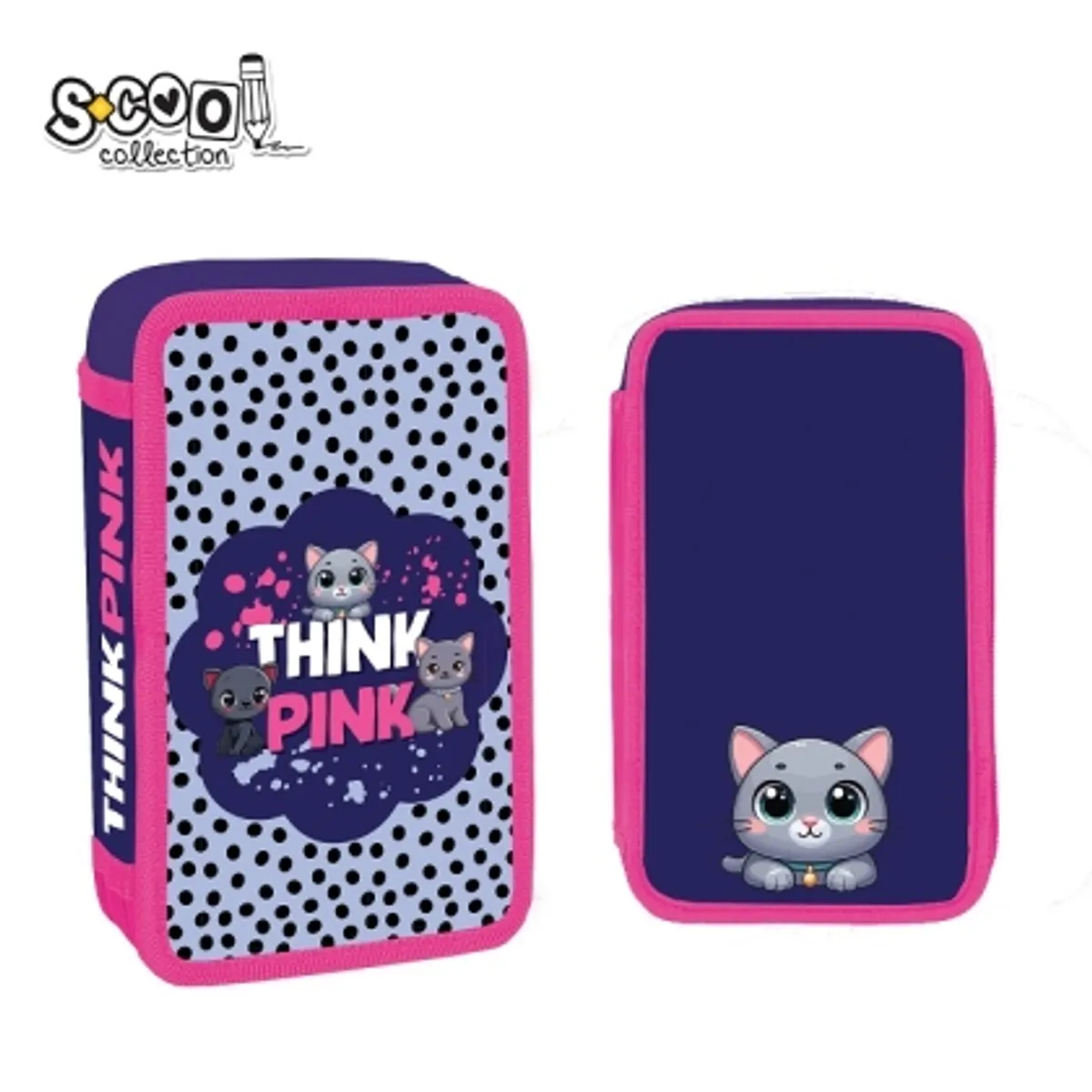 Несесер с 2 ципа SCOOL® THINK PINK 29 части — снимка 1