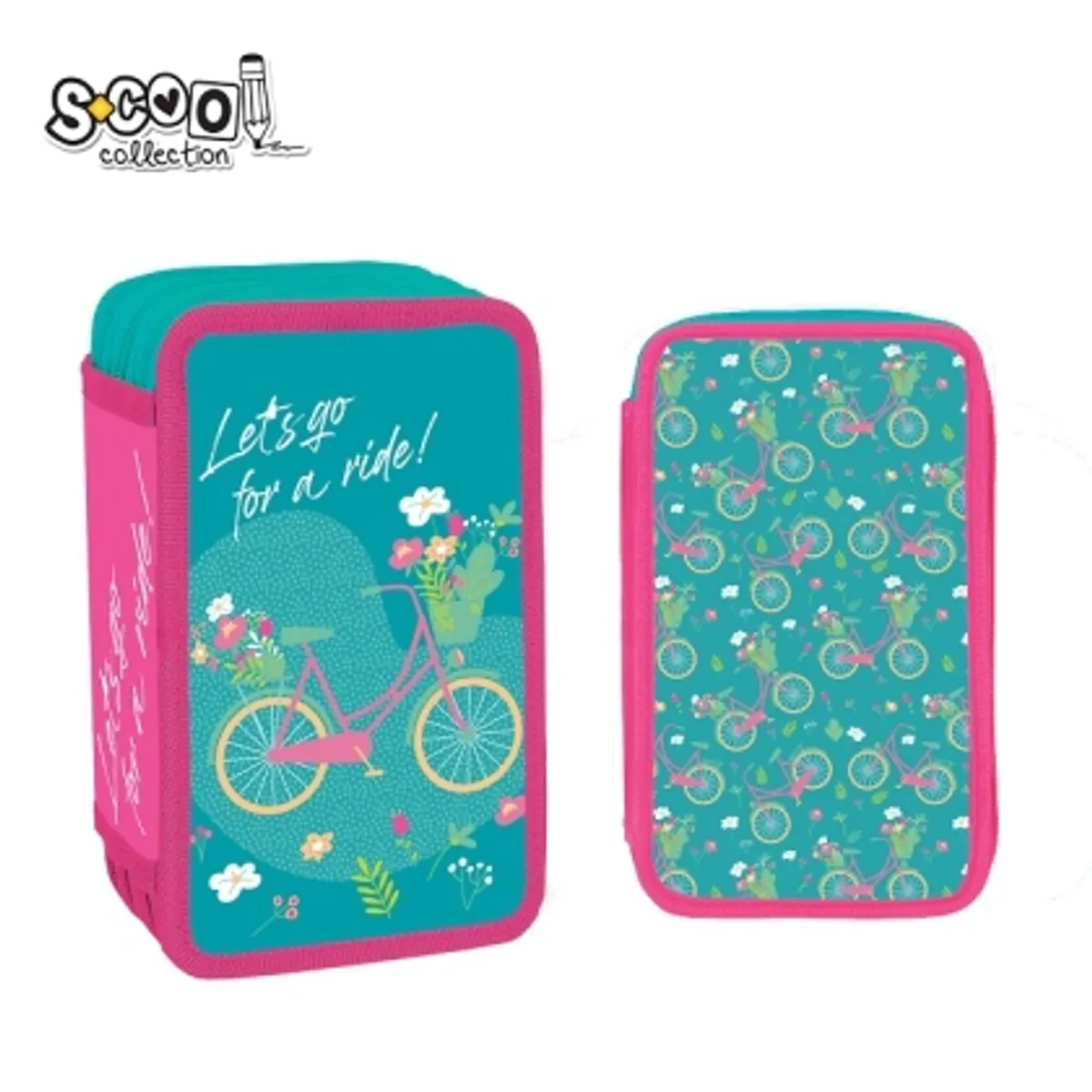 Несесер с 3 ципа SCOOL® LET'S GO FOR A RIDE, 39 части — снимка 1