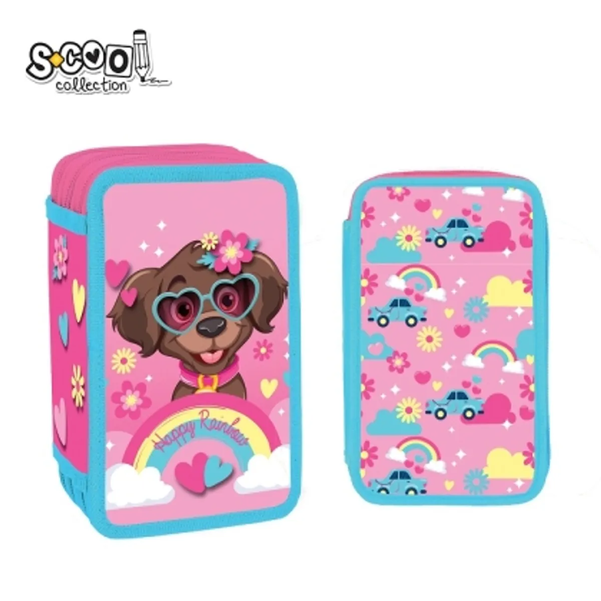 Несесер с 3 ципа SCOOL® LITTLE PUPPY, празен