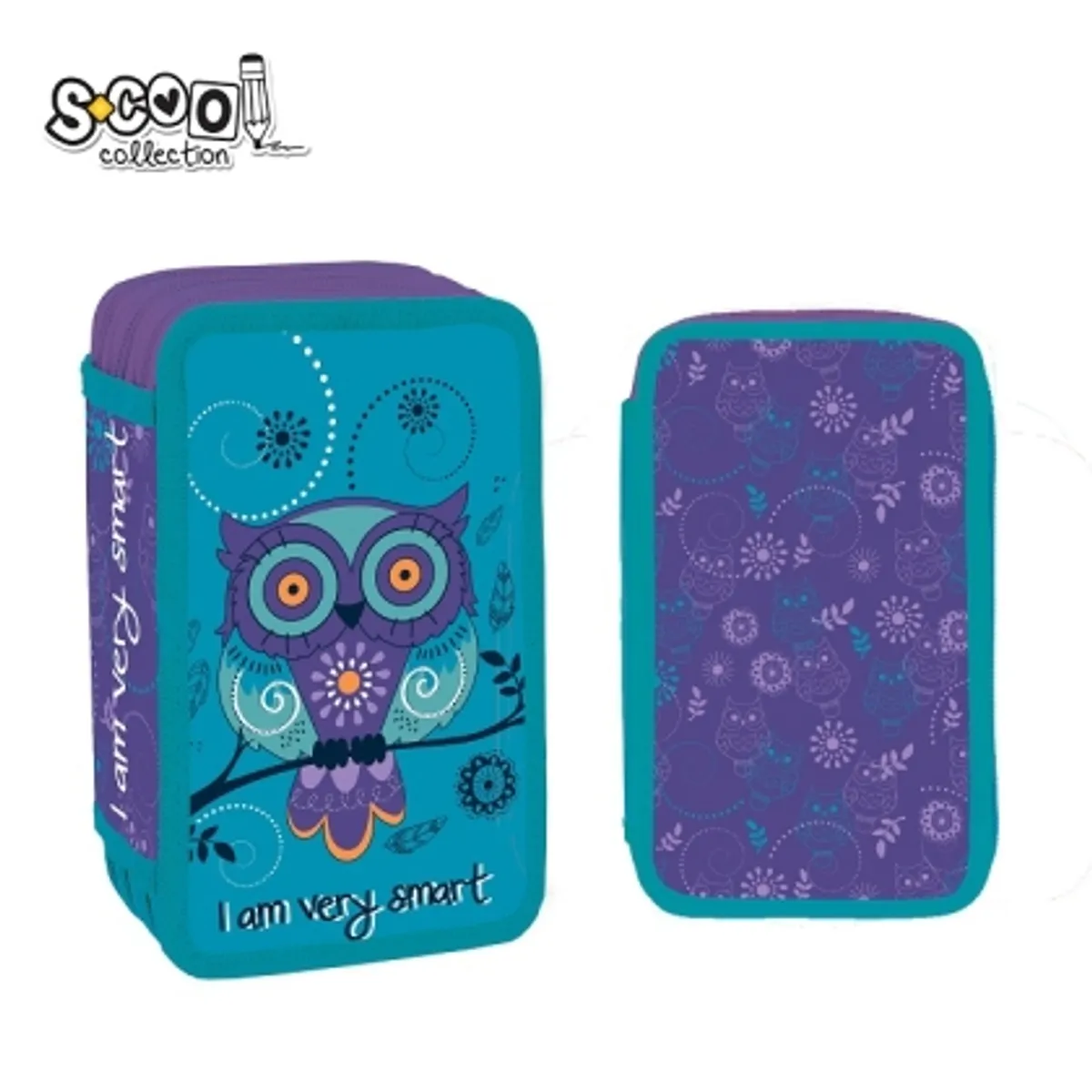 Несесер с 3 ципа SCOOL® OWL, 39 части — снимка 1