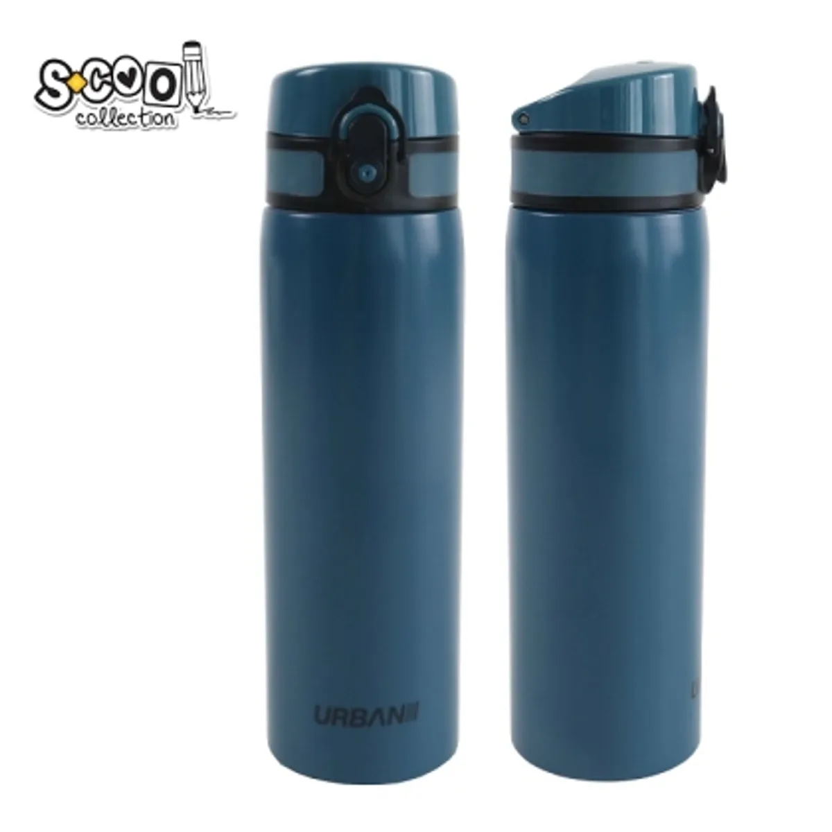 Бутилка за вода SCOOL® URBAN DARK BLUE, метал