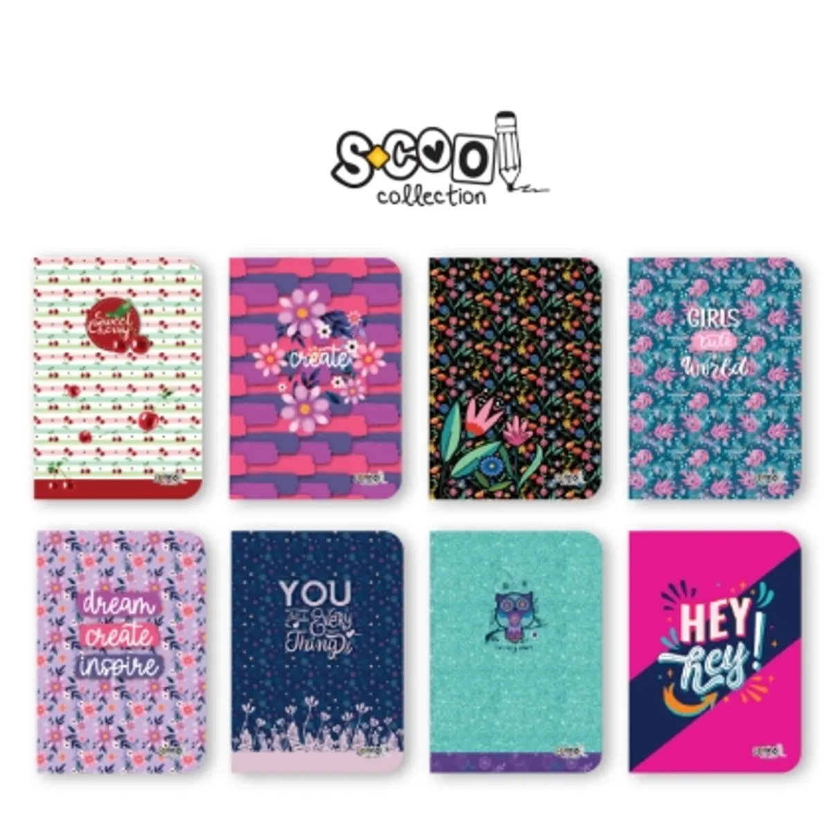Tетрадки, А5, 40 листа SCOOL® ГКВ, М.К. МОМИЧЕ, МИКС