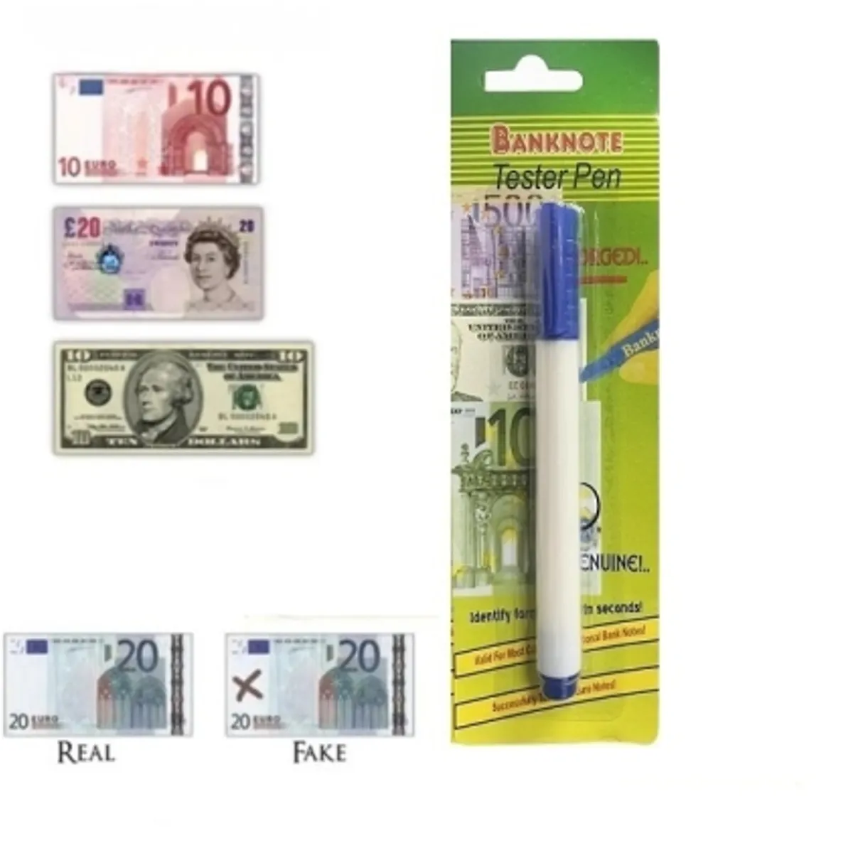 Маркер за фалшиви банкноти - Banknote Tester Pen — снимка 3
