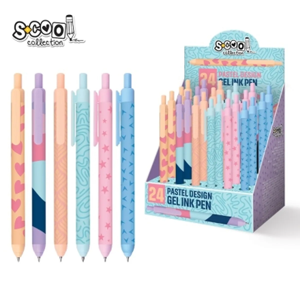Автоматична химикалка SCOOL® PASTEL, ГЕЛ, 0.7 mm