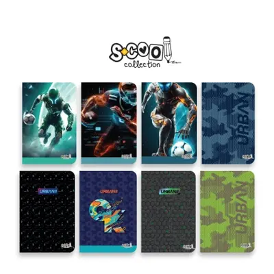 Корица на „Tетрадки, А5, 60 листа SCOOL® РЕД, МОМЧЕ, МИКС"