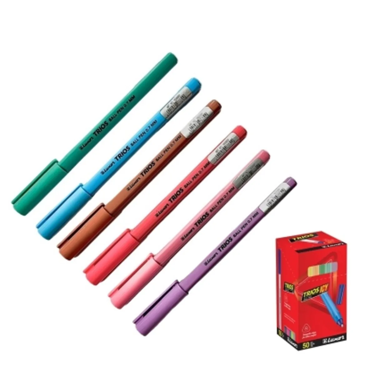 Химикалка Luxor® TRIOS icy PASTEL, 0.7мм, асорти, син