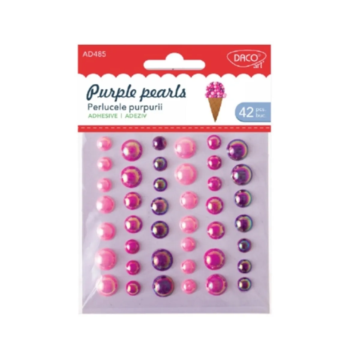 Самозалепващи перли DACO Purple pearls