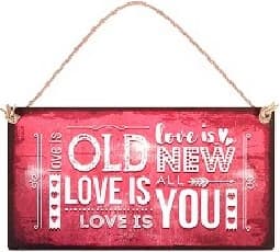 Корица на „Табелка - поздравителна картичка<br>Love is old. Love is new. Love is all. Love is you"