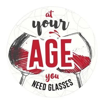Корица на „Табелка - картичка - At your age you need glasses"