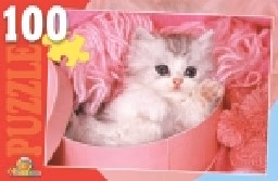 Корица на „Пъзел 100 ел. Коте в кутия с прежда"