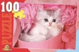 Корица на „Пъзел 100 ел. Коте в кутия с прежда"