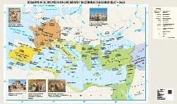 Корица на „Стенна карта: Византия по времето на император Юстиниан I Велики 527 - 565“