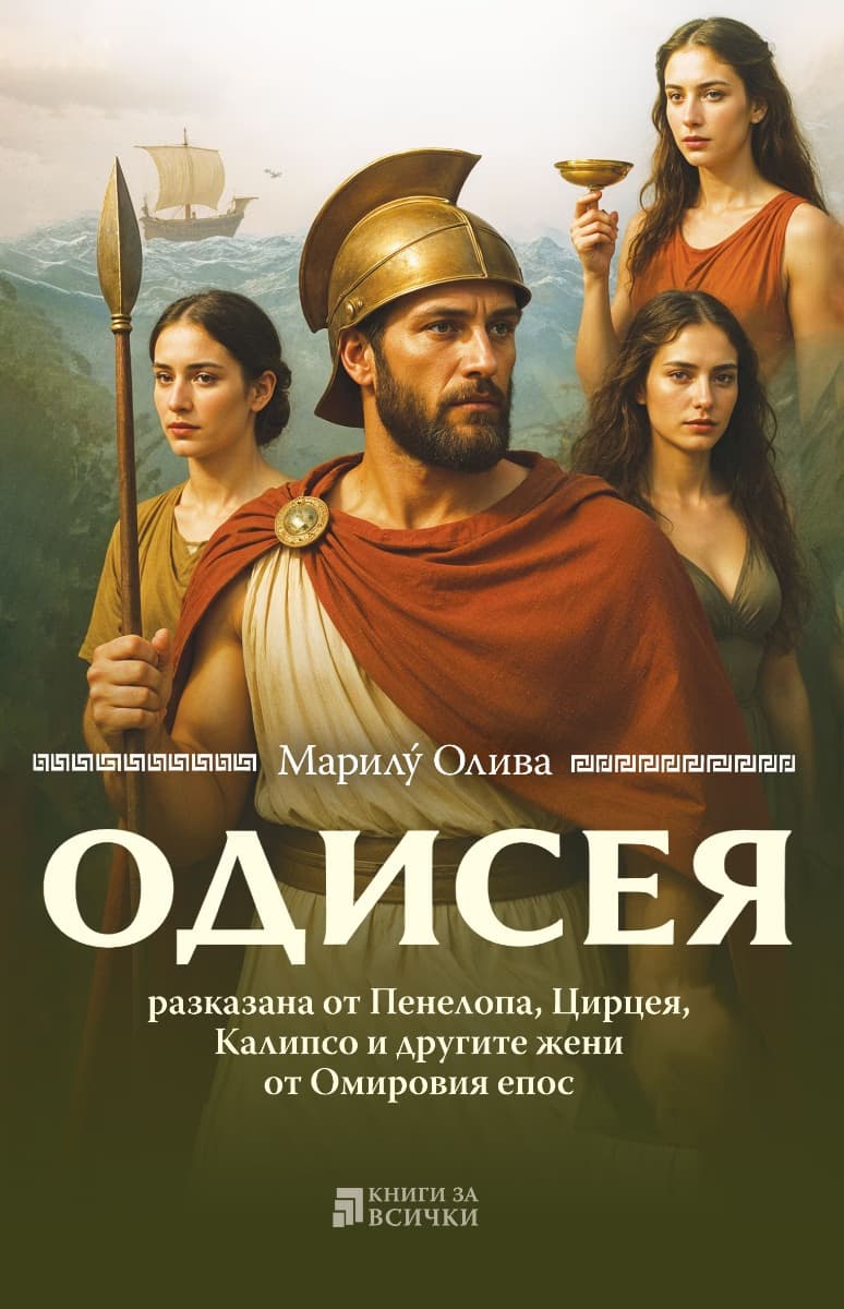 Корица на „Одисея, разказана от Пенелопа, Цирцея, Калипсо и другите жени от Омировия епос" — Марилу Олива