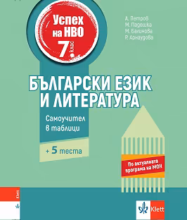 Корица на „Успех на НВО по български език и литература за 7. клас"