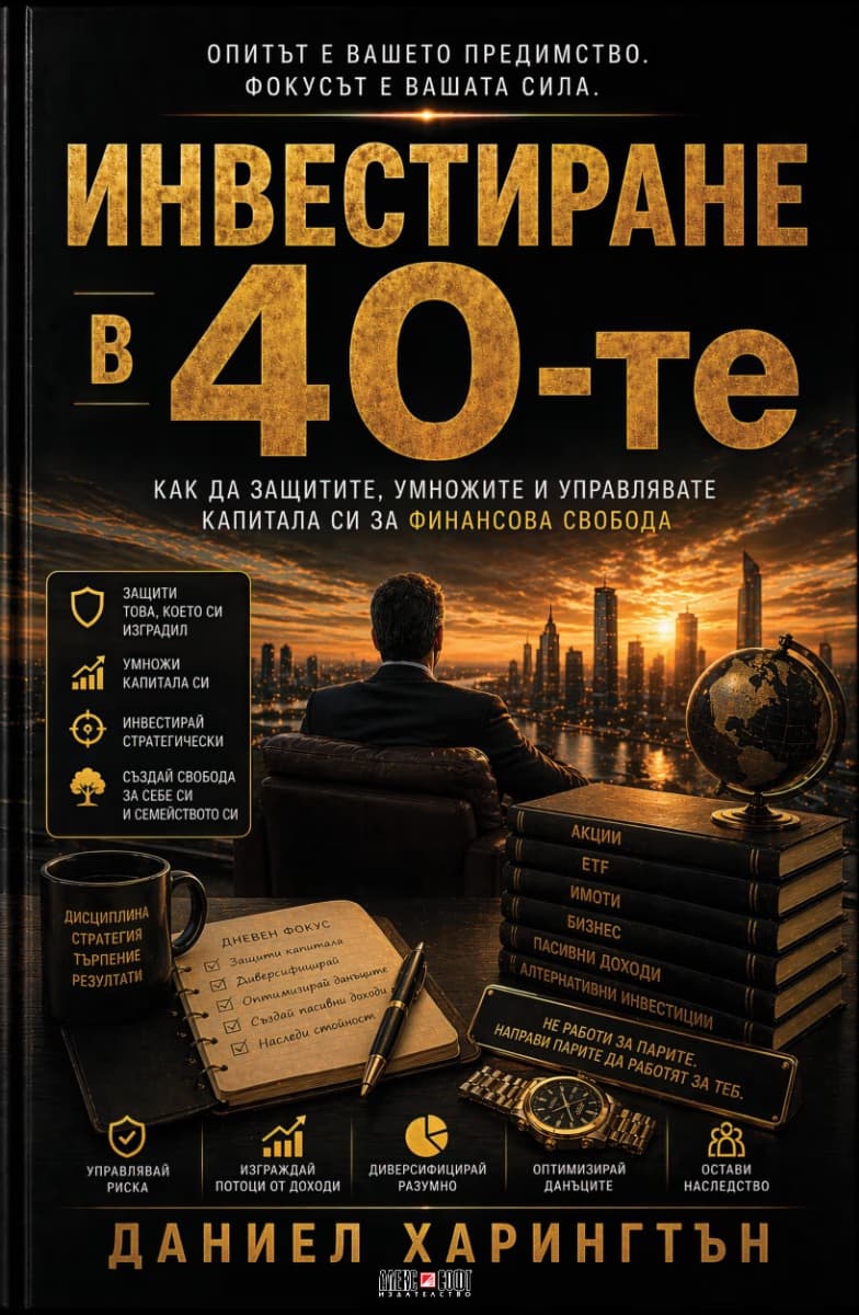 Корица на „Инвестиране в 40-те" — Даниел Харингтън