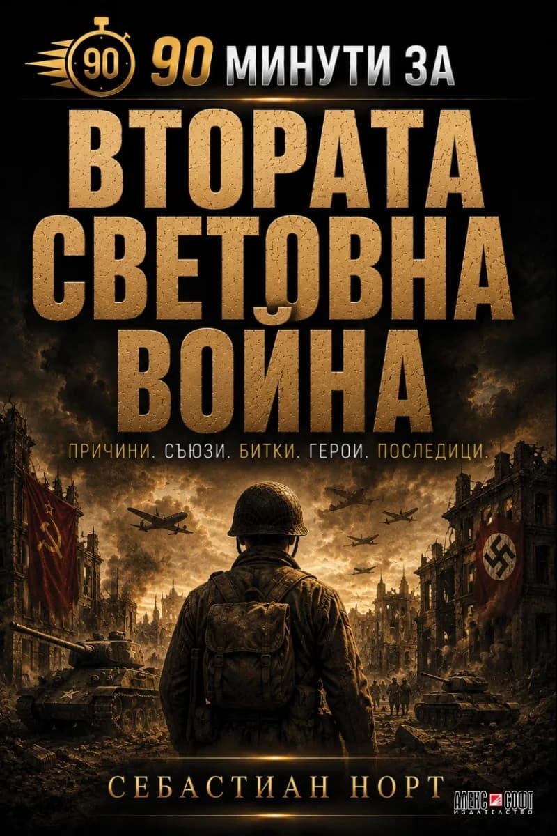 Корица на „90 минути за Втората световна война" — Себастиан Норт