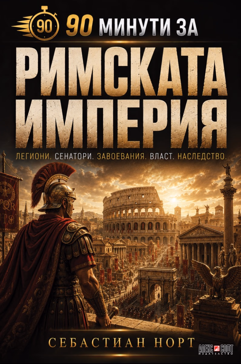 Корица на „90 минути за Римската империя" — Себастиан Норт