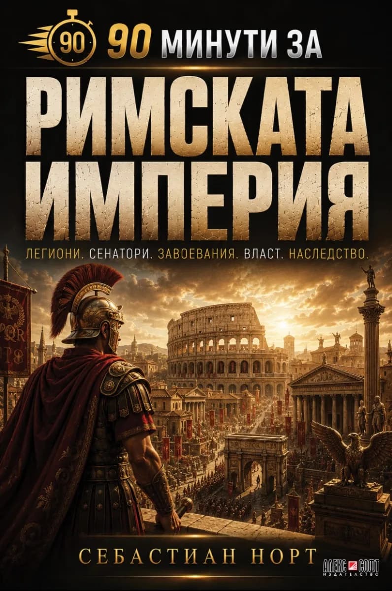 Корица на „90 минути за Римската империя" — Себастиан Норт