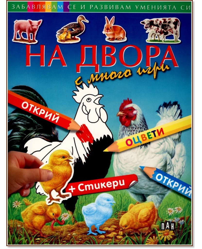 Корица на „Забавлявам се и развивам уменията си: На двора с много игри + стикери"