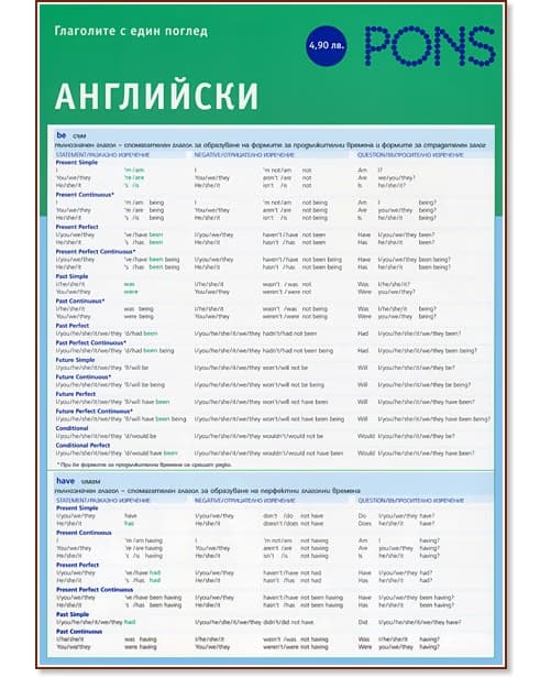 Корица на „Глаголите с един поглед: Английски - дипляна" — Дейвид Хайтлер