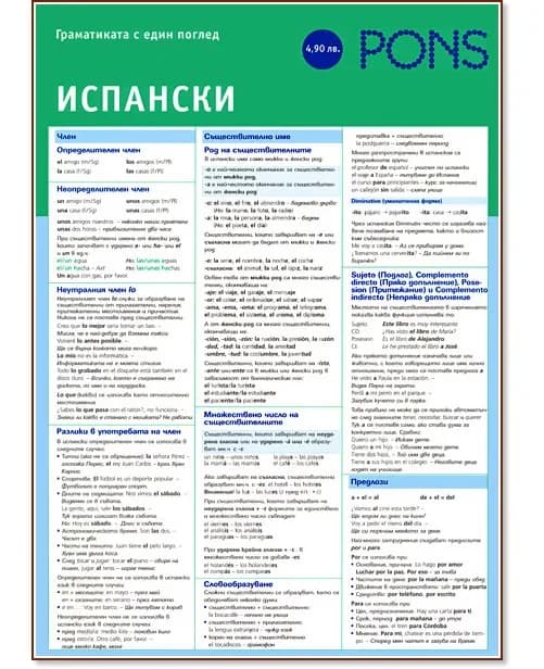 Корица на „Граматиката с един поглед: Испански - дипляна“