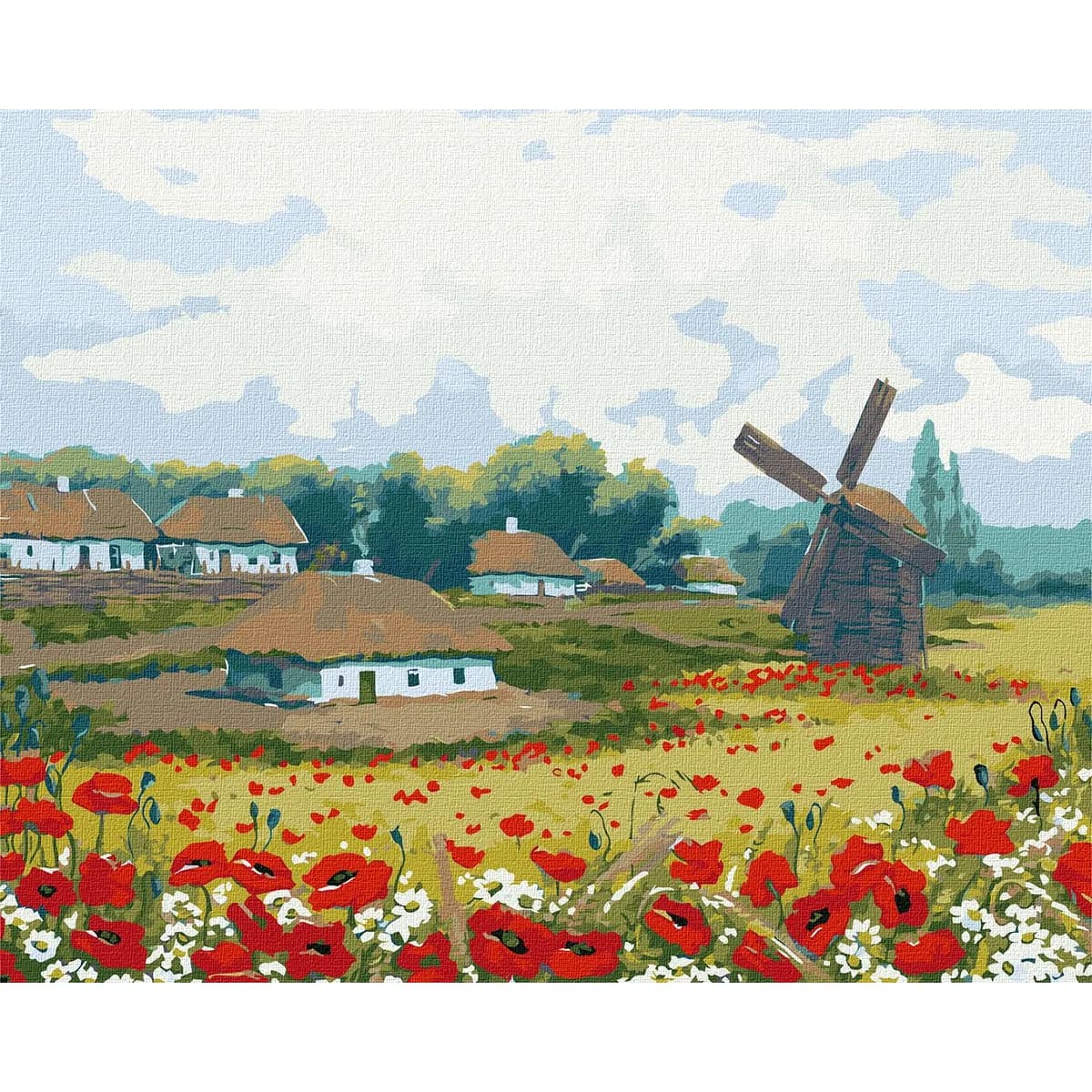 Рисуване по номера Идейка-40х50-Ферма през лятот